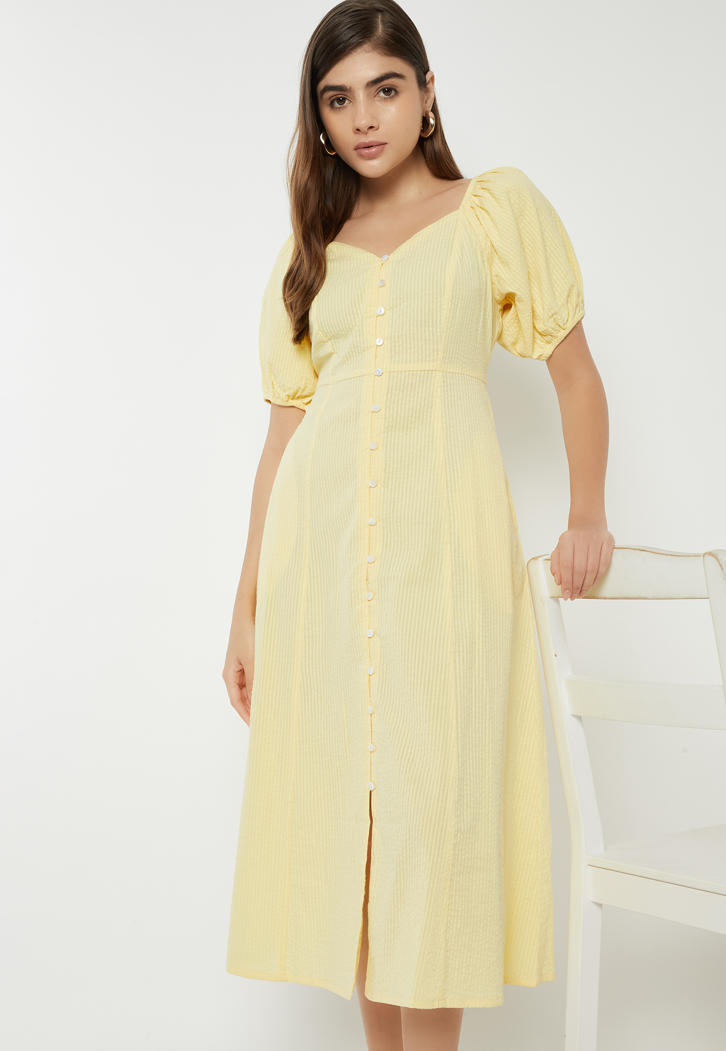 Women Striped A-line Dress-image-2