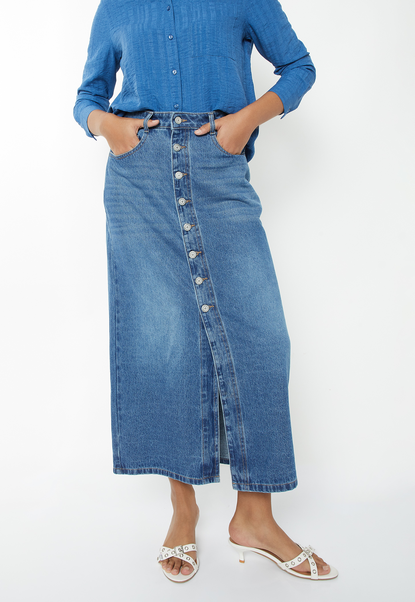 Women Solid Straight Skirt-image-16