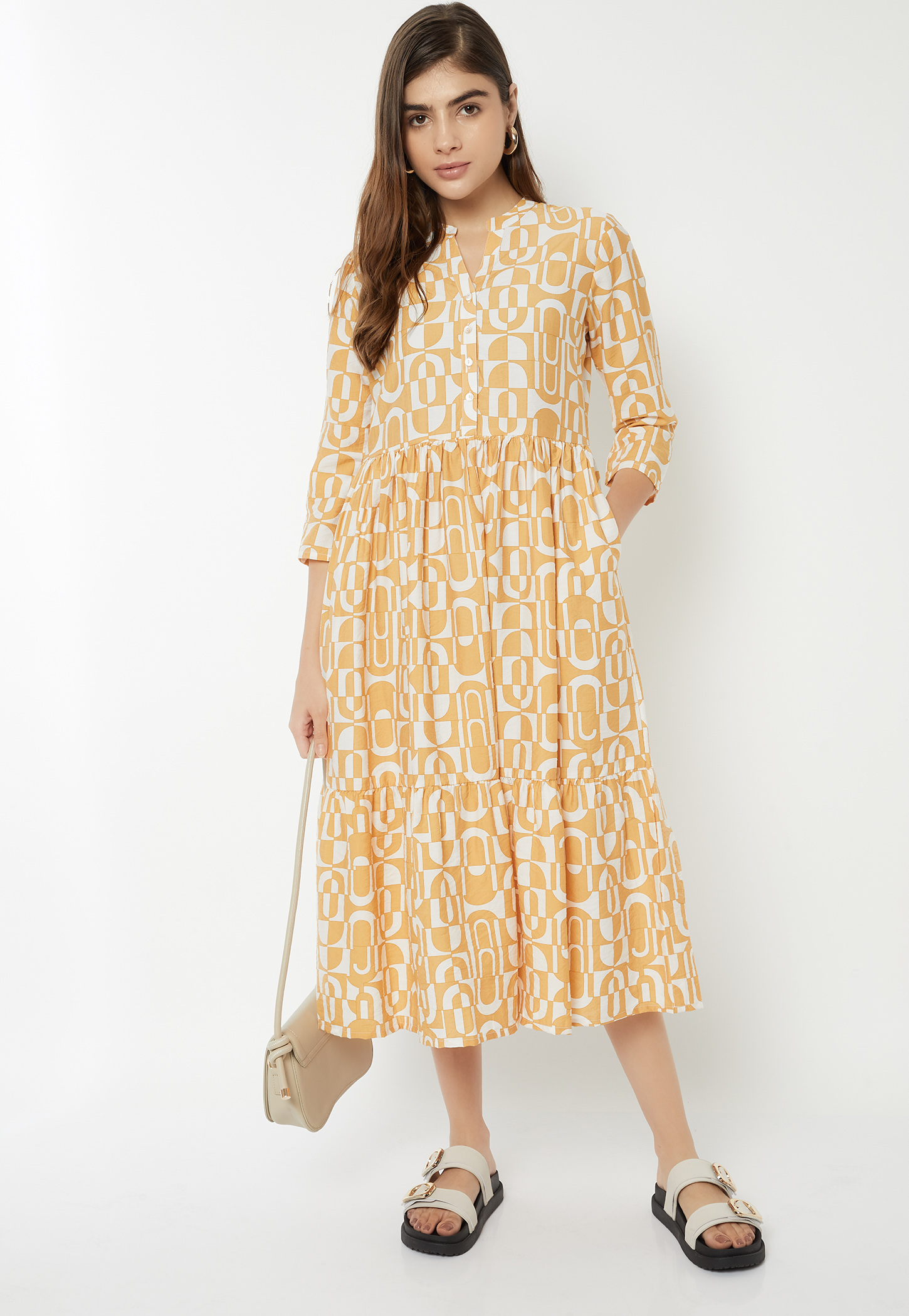 Women Abstract Print Fit & Flare Dress-picture-52