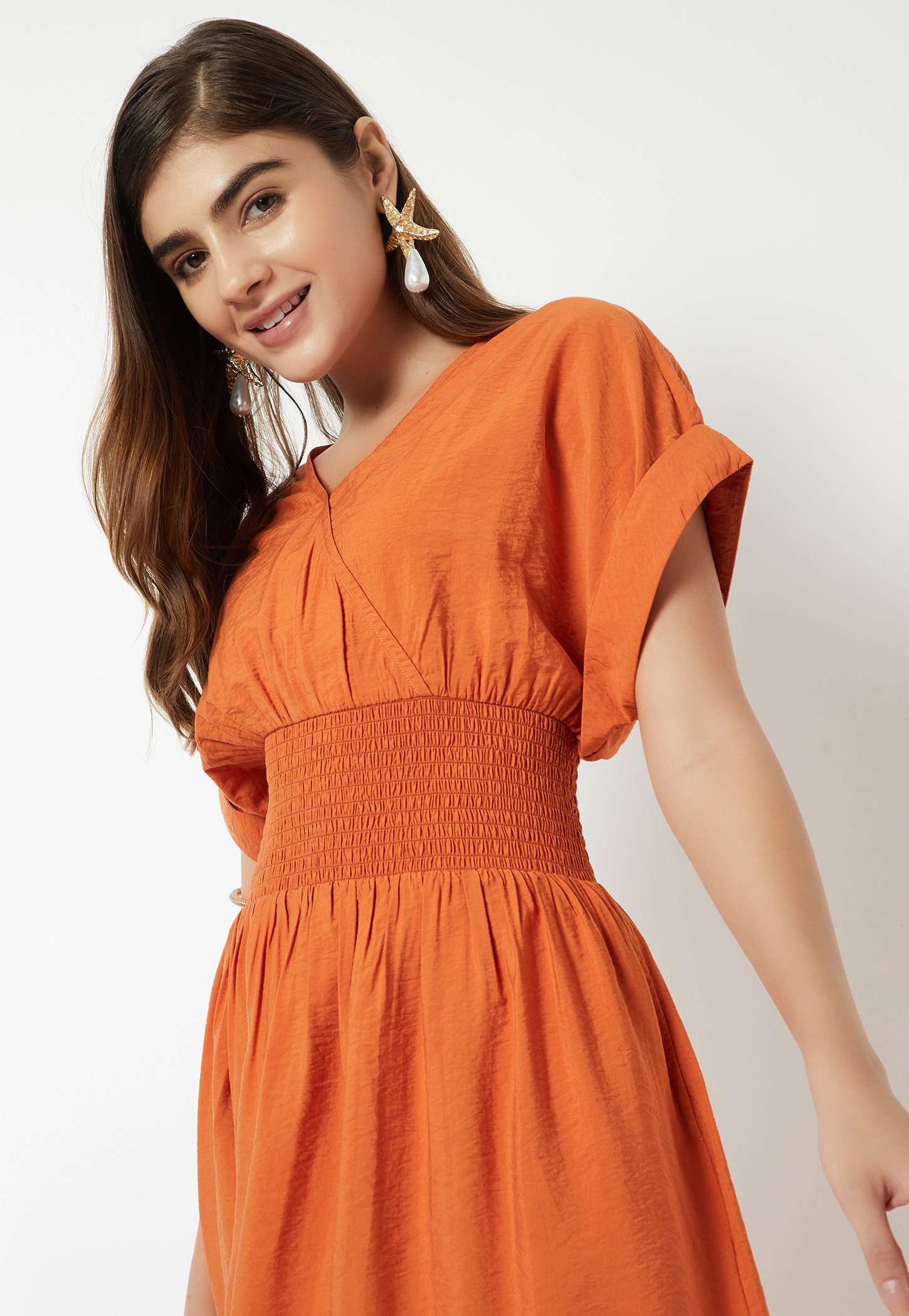 Women Smocked Waist Fit & Flare Dress-picture-38