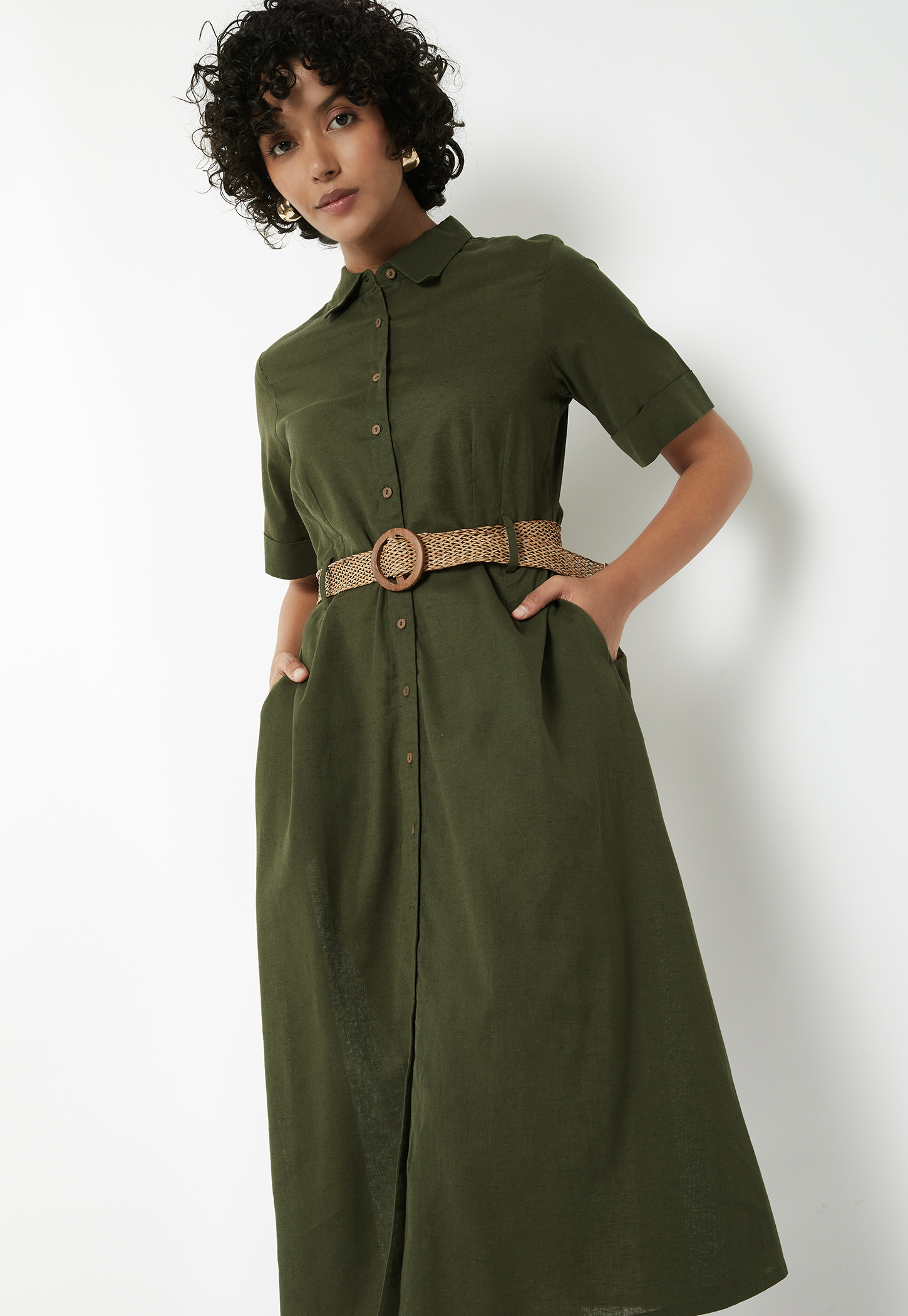 Women Solid Shirt Dress-picture-38