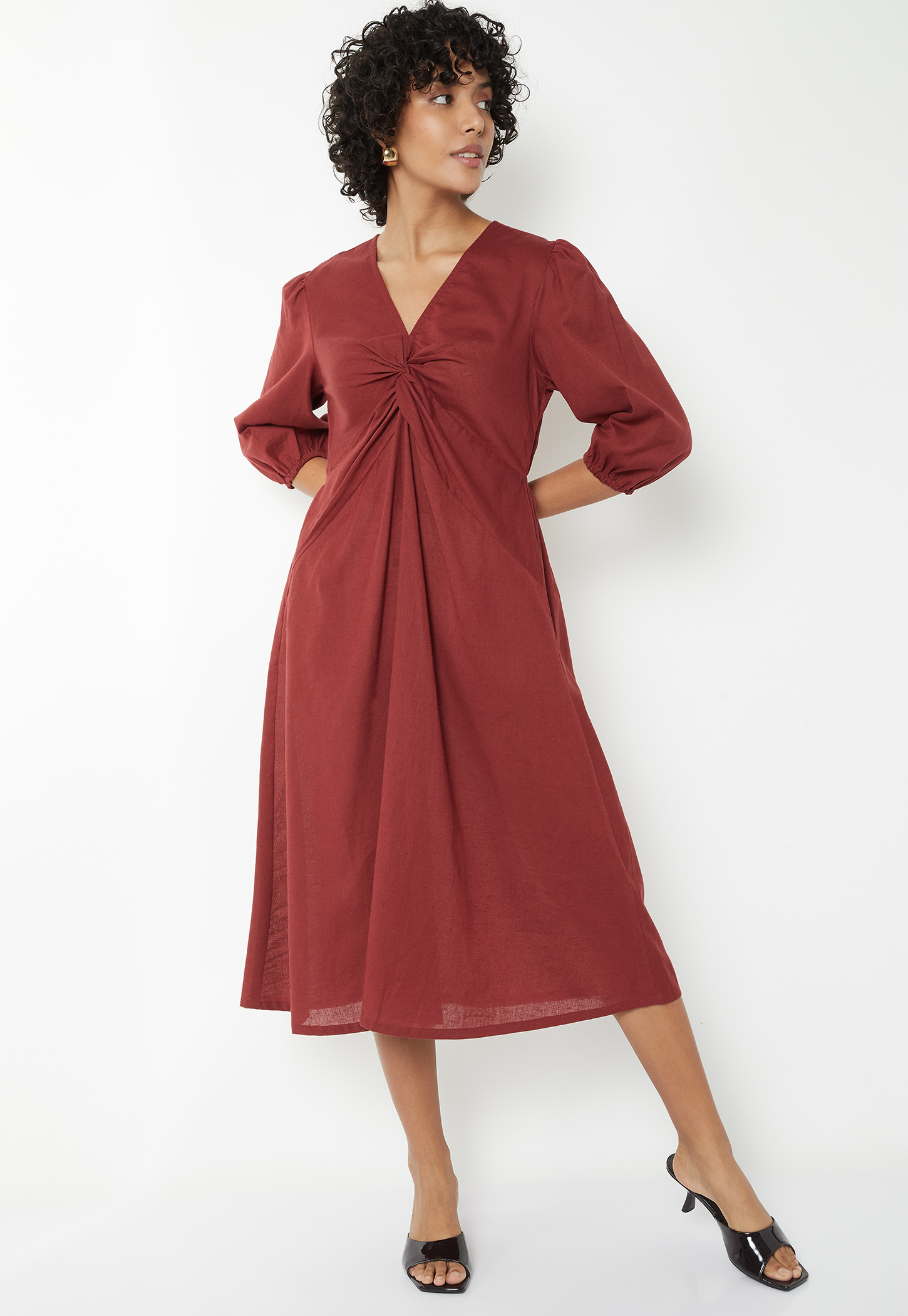 Women Solid A-line Dress-picture-27