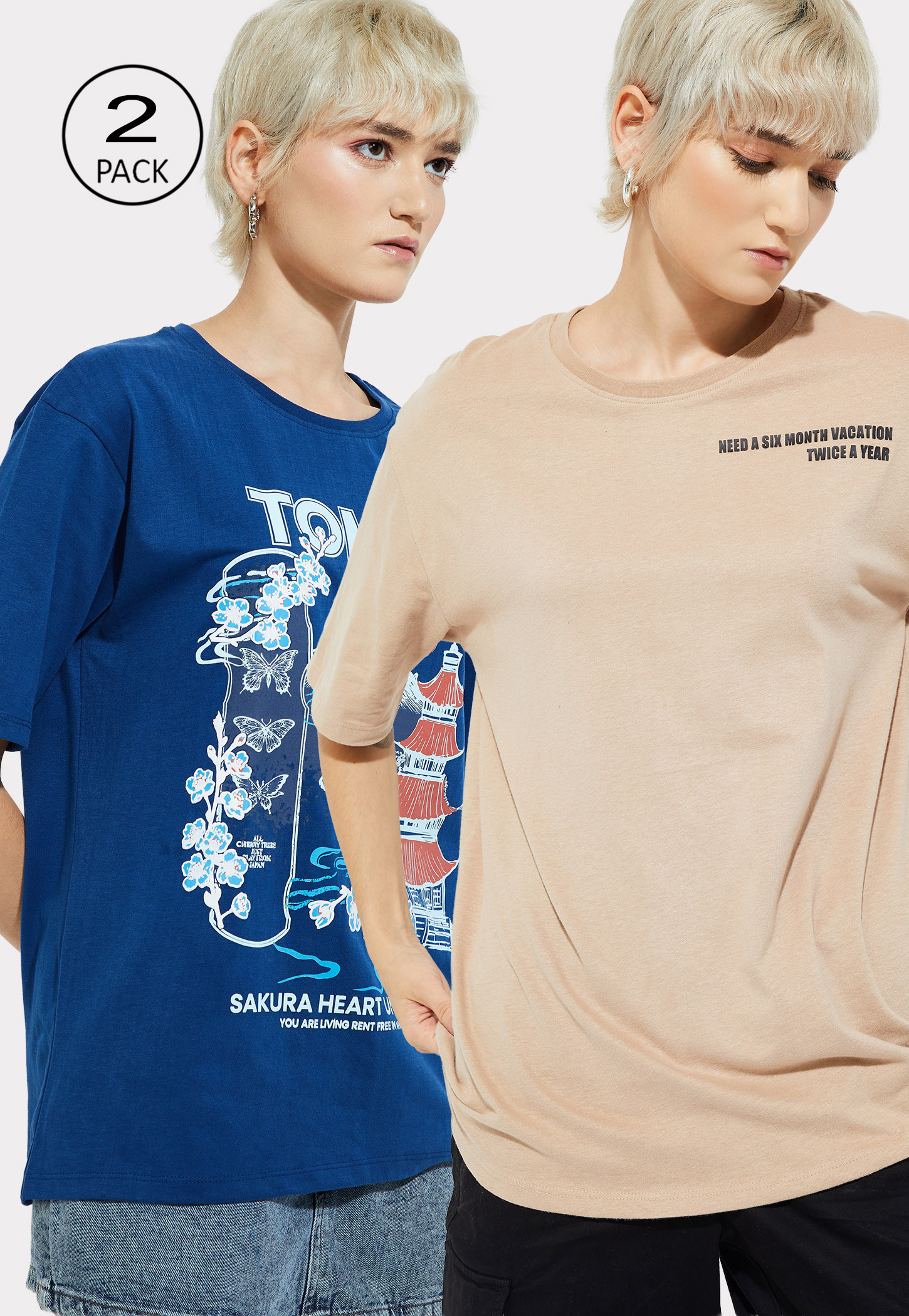 URB_N Women Printed T-shirt - Pack of 2-image-45