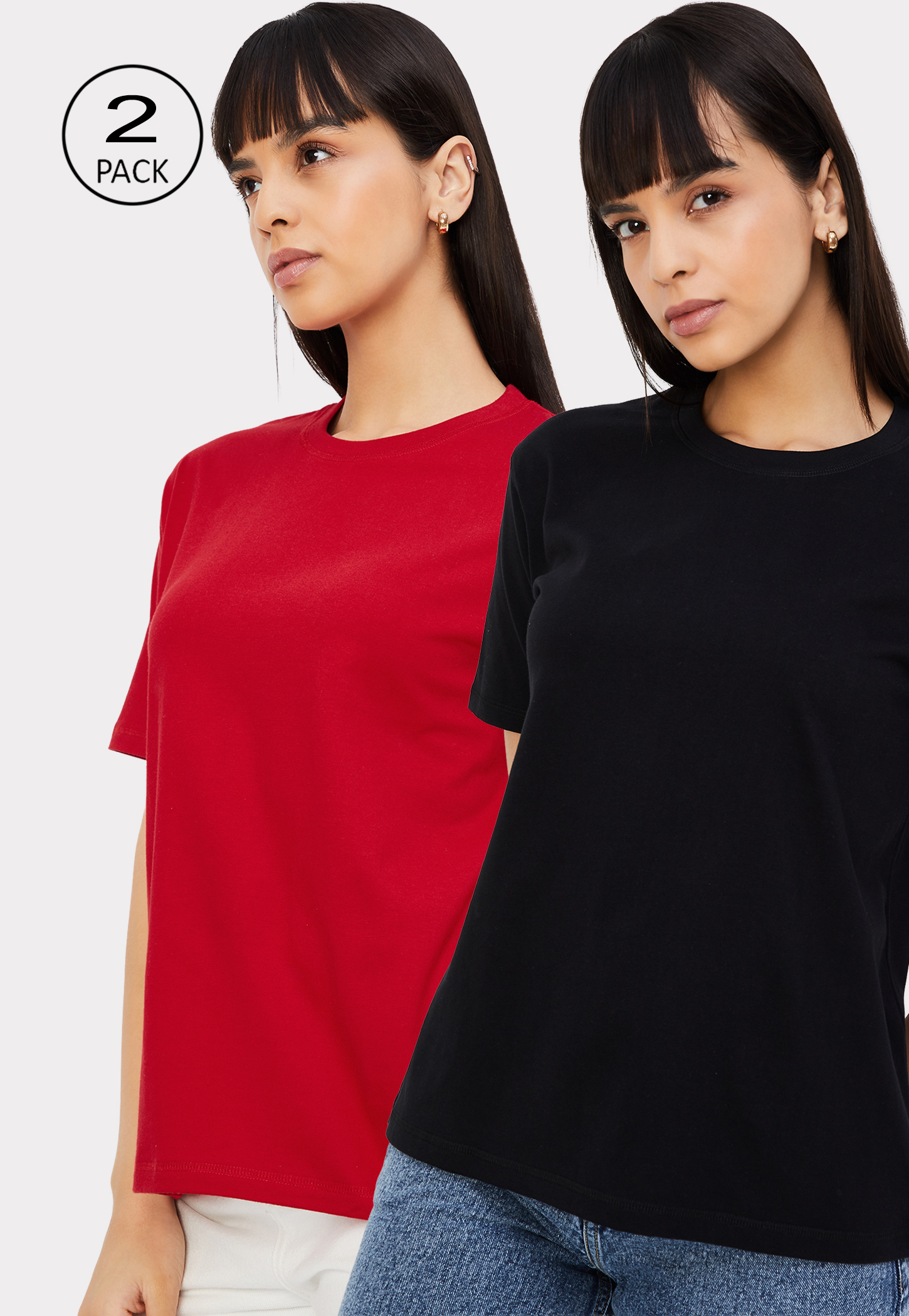 Women Solid T-shirt - Pack of 2-picture-44